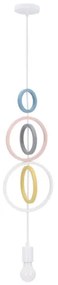Lustră pentru copii HOOPS, 1xE27/20W/230V, Ø 19 cm, multicoloră