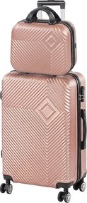 TraveLux Pro VII set valiză rulantă aur roz