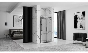 Usa de nisa pliabila Rea Rapid Fold 80 cm sticla 6 mm negru