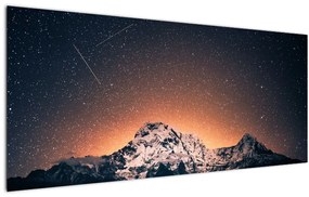Tablou cu cerul nocturn cu munți (120x50 cm)