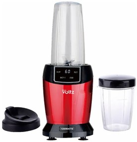 Nutri Blender Oliver Voltz OV51162FR, 1200W, 2 pahare, 1 l/800 ml, Fara BPA, Afisaj LED, Rosu