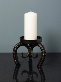 Suport lumanare negru, din aluminiu, Sheep Horns