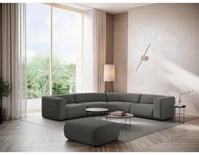 Taburet gri cu tapițerie din catifea Ekahi – Makamii