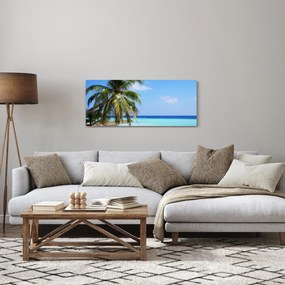 Tablou cu palmier pe plajă (120x50 cm)