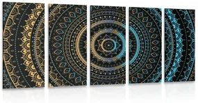 Tablou 5-piese Mandala cu modelul de soare