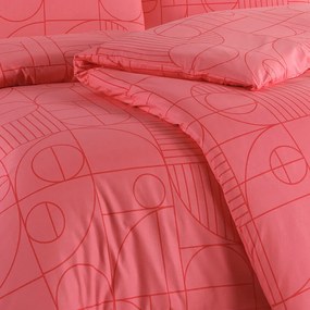 BedTex Lenjerie de pat din bumbac Geo Sunset Coral, 140 x 220 cm, 70 x 90 cm, 140 x 220 cm, 70 x 90 cm