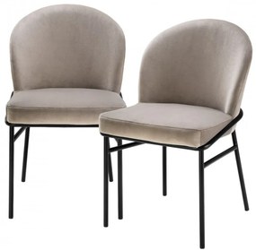 Set de 2 scaune design modern Willis, catifea Savona greige 113772 HZ