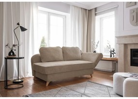 Șezlong taupe cu tapițerie din catifea reiată (cu colț pe partea dreaptă) Chic Charlotte – Miuform