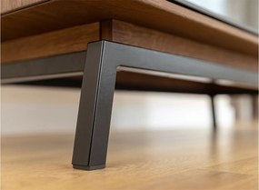 Comodă stejar masiv Bar Madison și Sticlă, 101 × 45 × 101 cm