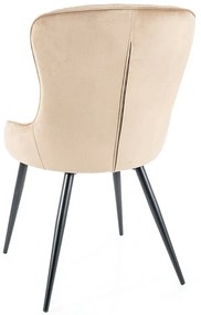 Scaun de bucaterie Lotus Velvet, bej/negru