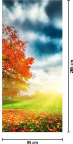 Fototapet pentru ușă - Peisaj luminat de soare (95x205cm)