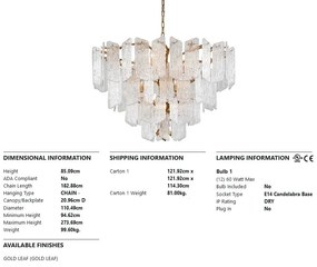 Candelabru LUX design deosebit PIEMONTE lucrat manual, cu 12 surse de lumina