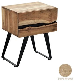 Noptiera Imena Walnut-Negru 45x35x56 cm