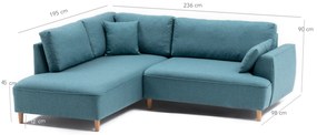 Canapea de colț Felix Extra Soft Corner Sofa Left - Turquoise