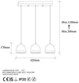 Lustra Mugo Caramiziu 62x17x110 cm