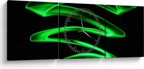 Tablou - valuri neon (cu ceas) (90x30 cm)