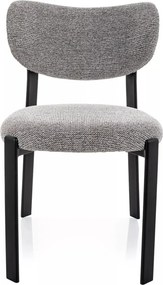 Scaun lemn tapitat Rin 254 gri/negru - H79 cm