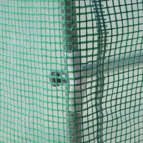 Outsunny Serra a Tunnel da Giardino Struttura in Acciaio con 6 Finestre e Porta Avvolgibili, 400x200x210cm verde 400x200x210cm