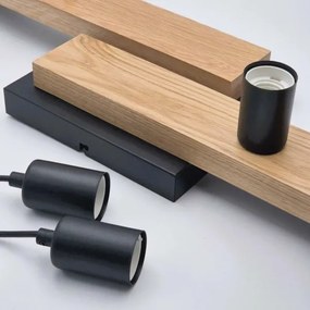 Lustră pe cablu CORTINA 4xE27/15W/230V negru/stejar