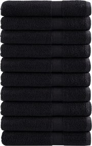 vidaXL Prosoape premium SOLUND 10 buc. negru 100x200 cm 600 gsm