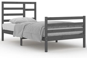 3105852 vidaXL Cadru de pat, gri, 100x200 cm, lemn masiv