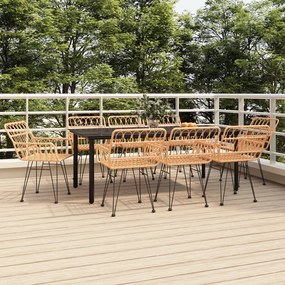 vidaXL Set mobilier de grădină, 9 piese, poliratan