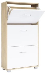 Deuba Dulap pantofi 115x60x24 cm - stejar/alb