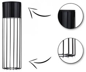 Ghiveci metalic de flori LOFT 70x20 cm negru