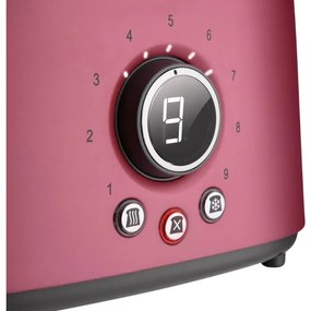 Sencor - Prăjitor de pâine cu 2 fante și suport pentru încălzire, 1000W/230V, roz