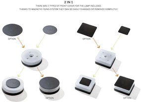 Aplica LED moderna de exterior ambientala IP54 ENOK SQUARE 4000K
