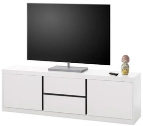 Comoda Tv Fjord 2 Usi Si 2 Sertare, Alb Si Gri, 173 Cm