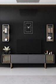 Mobilier living Auriu (antracit + negru). 1072942
