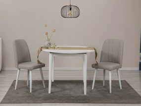 Set mobilier sufragerie Nidupo 5 (alb + crem) (pentru 2 persoane). 1093765