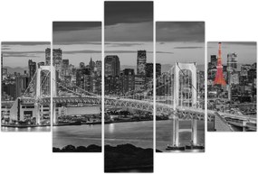 Tablou - Oraș mare cu un turn roșu (150x105 cm)