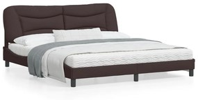 3207789 vidaXL Cadru de pat cu tăblie, maro închis, 180x200 cm, textil