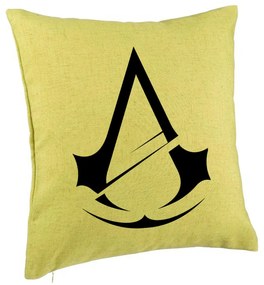 Perna Decorativa cu Assasin&apos;s Creed Fans 2, 40x40 cm, Verde, Husa Detasabila, Burduf