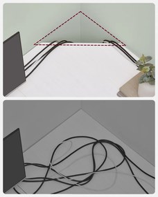 Birou in forma L, 138 x 138 x 76 cm, PAL melaminat / metal, alb, Vasagle
