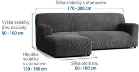 Gaico Huse bielastice MOSAICO gri închis canapea cu otoman stânga (l. 170 - 300 cm)
