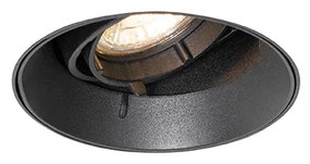 Spot modern îngropat negru GU10 rotund fără rama - Oneon