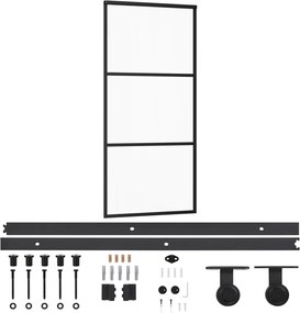 vidaXL Ușă glisantă cu set feronerie, 90x205 cm, sticlă ESG/aluminiu