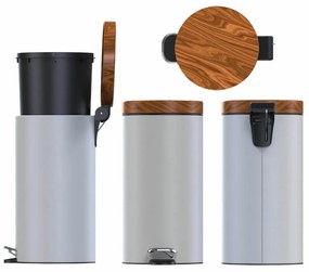 Alda Coș cu pedale Sherwood Freedom Fresh 30 l,alb, 30 l