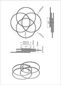 Plafonieră LED Globo 67355-55N KOMBOS LED/55W/230V d. 51,5 cm crom mat
