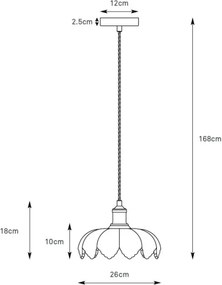 Markslöjd 109178 - Pendul cu cablu KURAGE, 1 x E27, 40 W, 230 V, alamă/roz fumuriu