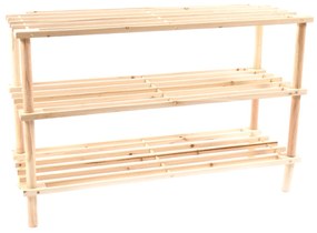 Raft pentru incaltaminte,  3 polite , din lemn 74X26XH.48.5 cm