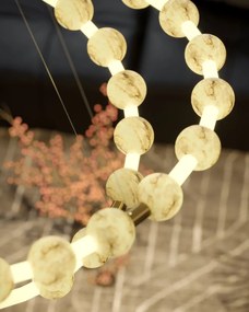 Lustra decorativa metal auriu, piatra naturala LED Coralys