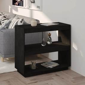vidaXL Bibliotecă, negru, 80x35x71 cm, lemn masiv de pin