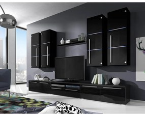 Mobilier living Bridget (Negru + Negru lucios ) (Negru + Negru lucios ). 1058187
