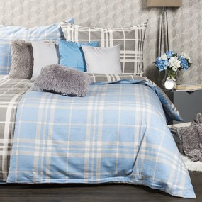 Lenjerie de pat din flanelă 4Home, Cub albastru, 140 x 220 cm, 70 x 90 cm