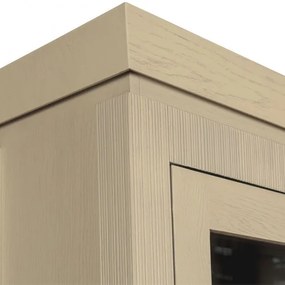 Vitrina Casablanca, 2 Usi si 2 Sertare, Crem, 115 cm