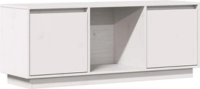 vidaXL Comodă TV, alb, 110,5x35x44 cm, lemn masiv de pin